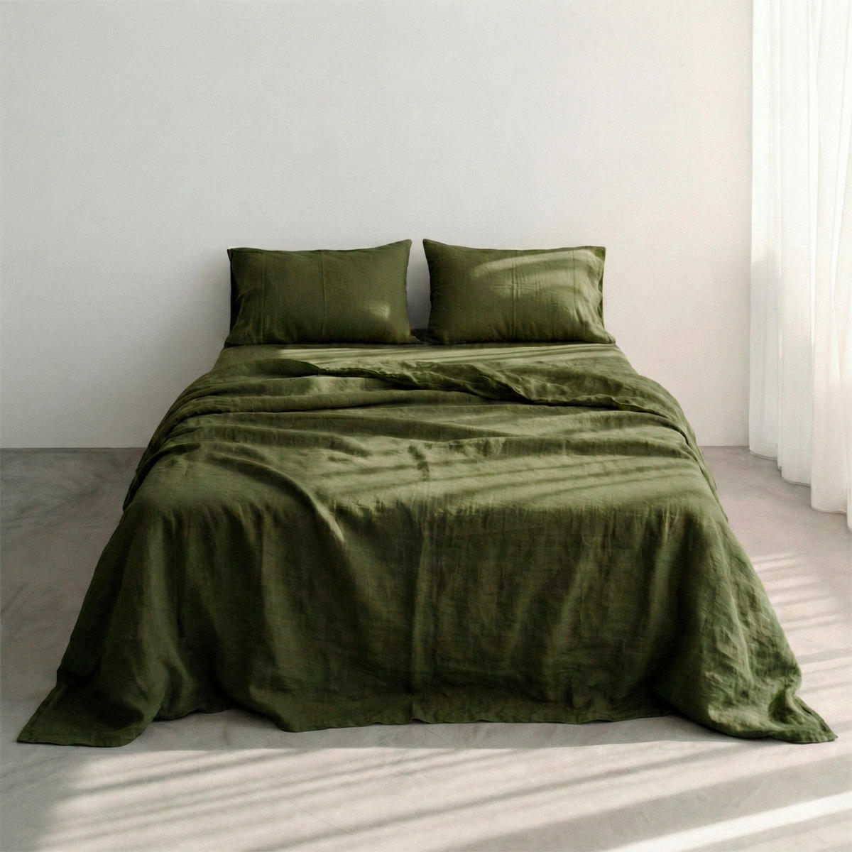 OBERBETTLAKEN basic 210x270 cm olivgrün - Olivgrün, Textil (210/270cm) - Happy Friday