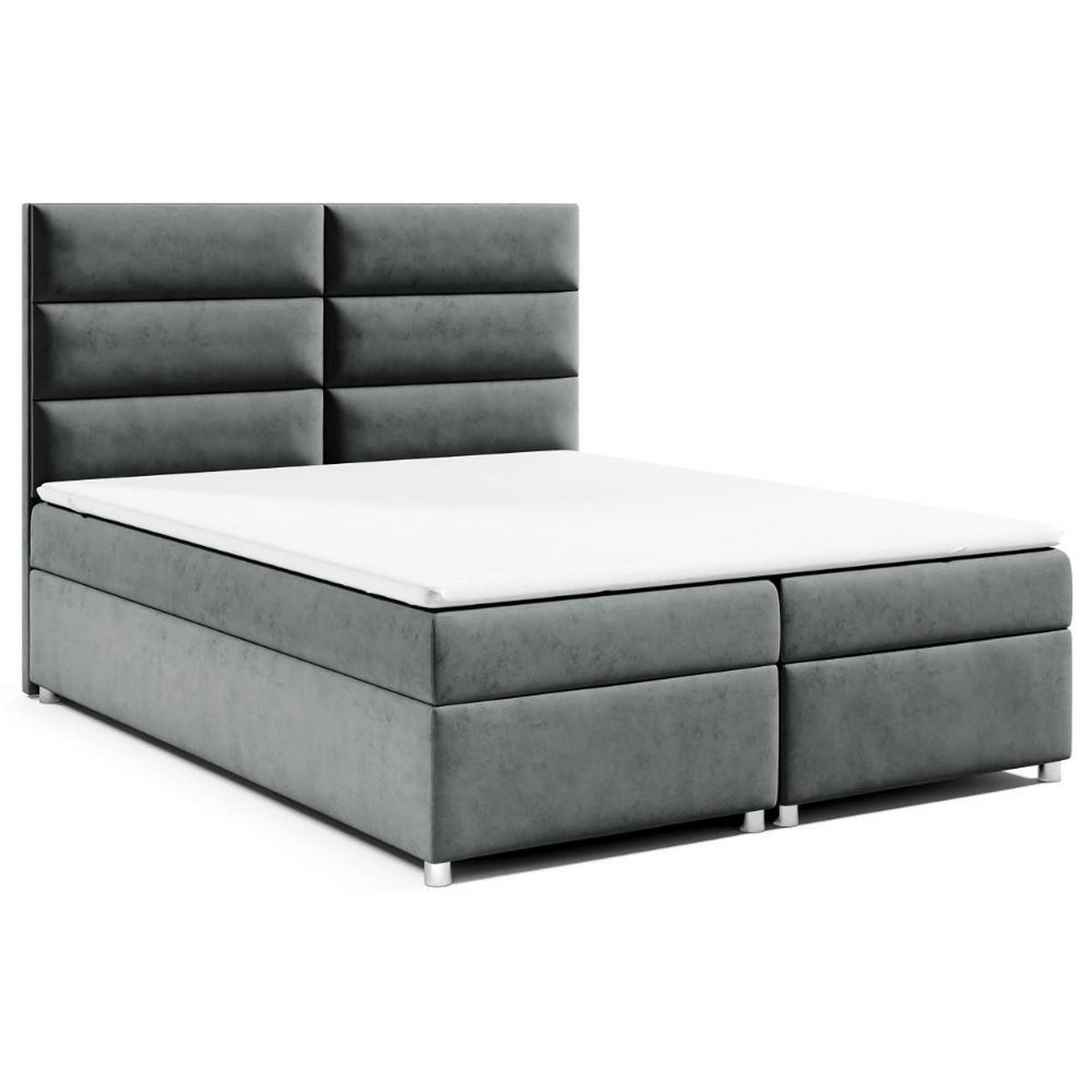 BOXBETT mit Bettkasten Trinity K-4 Bonellfederkern - Graphitfarben, Holz/Holzwerkstoff (200/200cm) - Best For Home