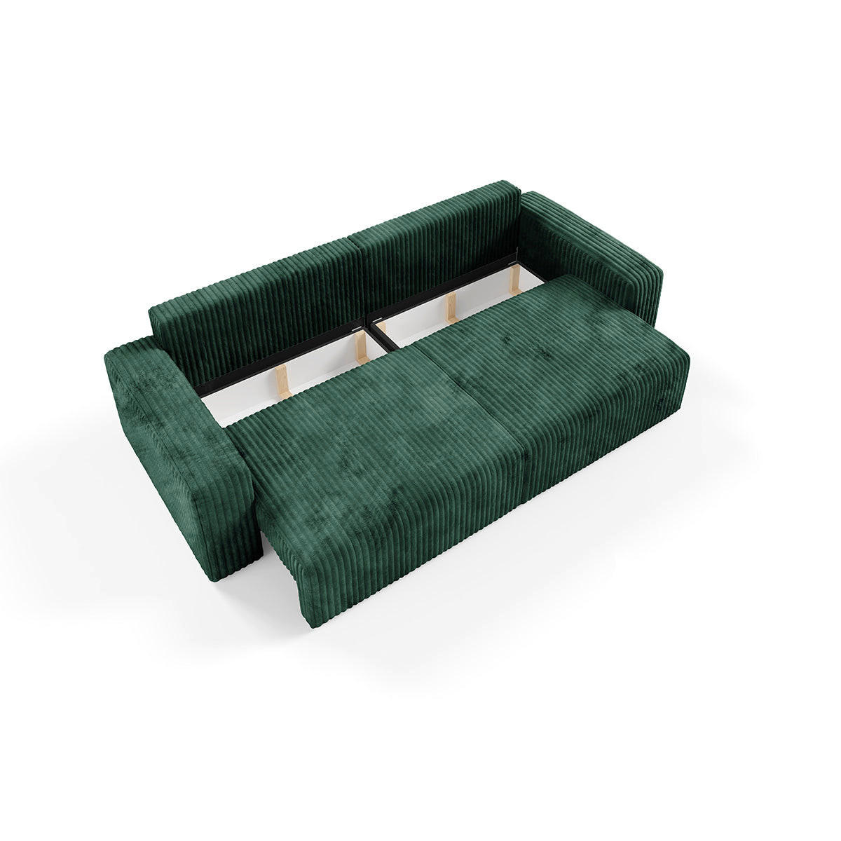 SOFA Angela 3 Sitzplätze Tannengrün - Grün, Holz (252/86/105cm) - Petits-meubles
