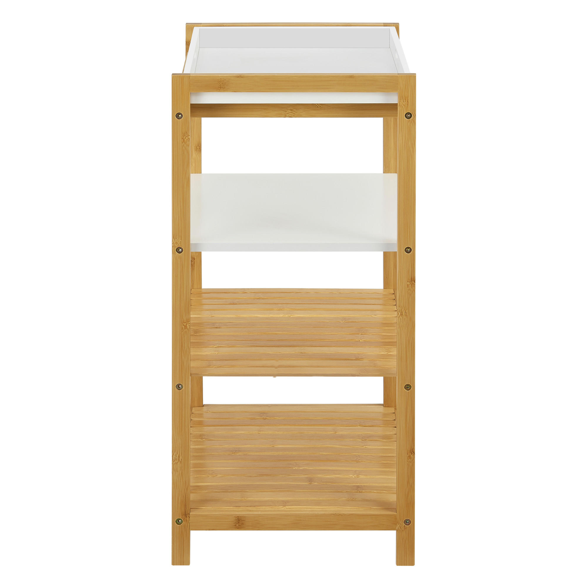 STANDREGAL Kiuruvesi - Naturfarben/Weiß, Holz/Holzwerkstoff (43/70/33cm) - [en.casa]