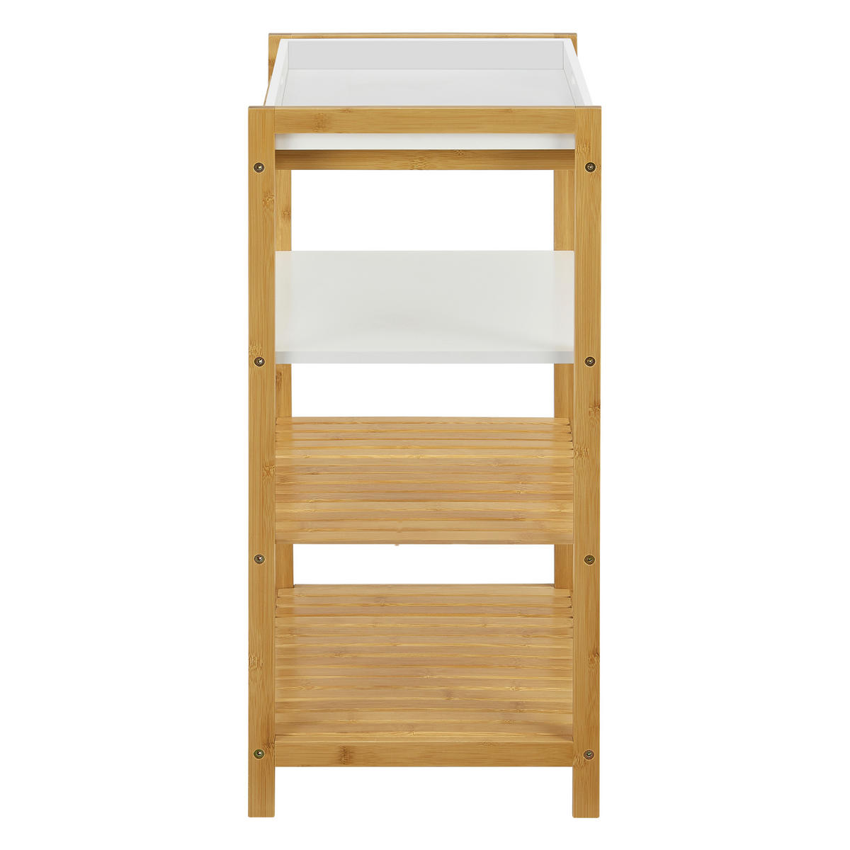 STANDREGAL Kiuruvesi - Naturfarben/Weiß, Holz/Holzwerkstoff (43/70/33cm) - [en.casa]