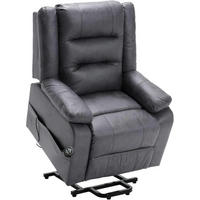 FERNSEHSESSEL mit Aufstehhilfe und Massagefunktion Dunkelgrau - Grau, Kunststoff (84/137/164cm)