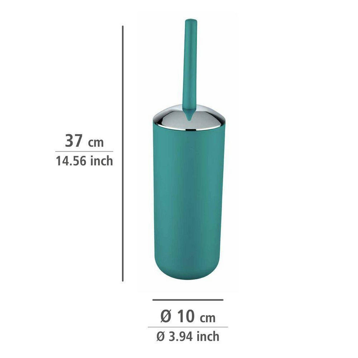BÜRSTENBEHÄLTER türkis + WC-Bürste Brasil 10/10/37 cm - Blau, Kunststoff (10/37/10cm) - Wenko