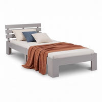 HOLZBETT 90/200 cm mit Lattenrost grau - Grau, Holz (90/200cm) - Homestyle4u