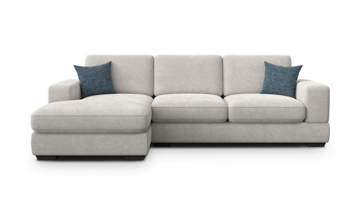 ECKSOFA OTTO 4-Sitzer, creme - Creme/Schwarz, Holz/Textil (279/159cm) - Courtois Laville