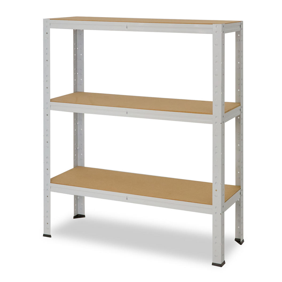 SCHWERLASTREGAL OFFICE 100x75x60 cm in lichtgrau mit 3 Böden und 175 kg Traglast pro Boden - Hellgrau, Metall (75/100/60cm) - shelfplaza