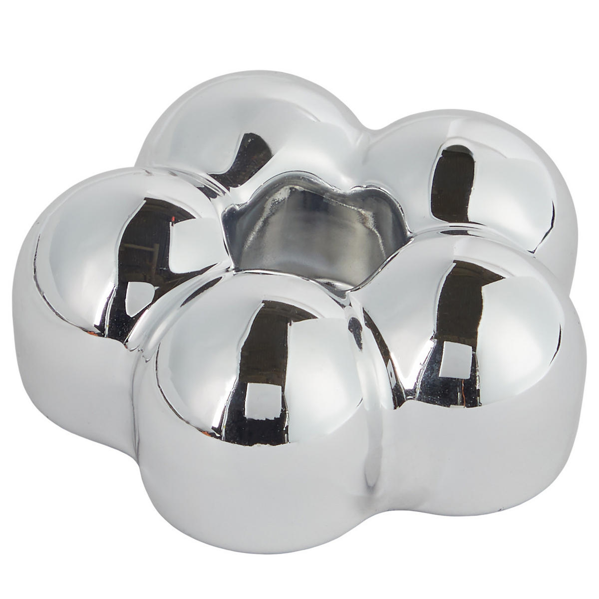 KERZENHALTER (6er-Set) Bloom Ø7cm - Silberfarben, Glas (7/3/7cm) - Butlers