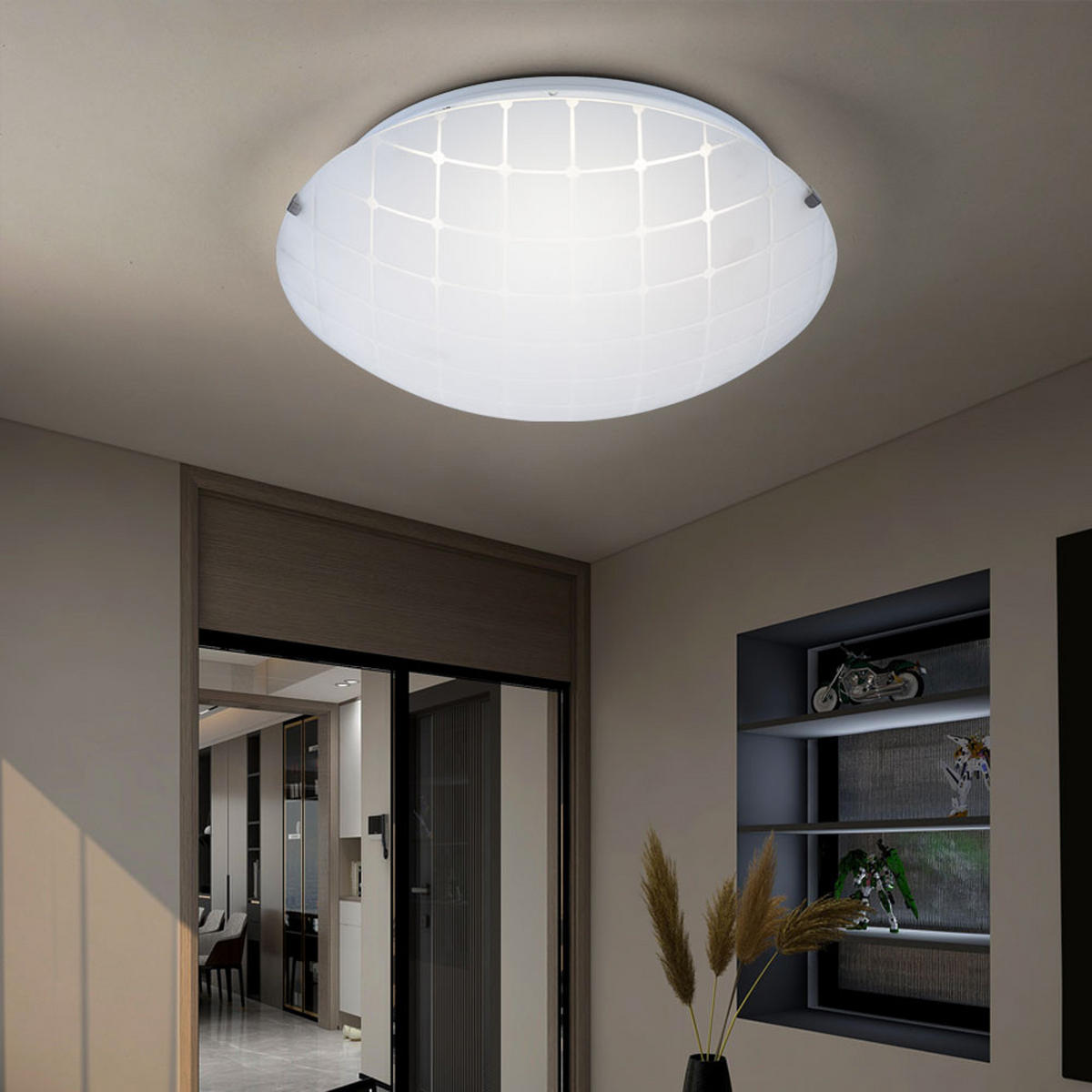LED DECKENLEUCHTE Metall Weiß 2er Set - Weiß, Glas (25/25/7.5cm) - Globo Lighting