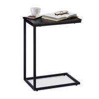 BEISTELLTISCH - Schwarz, Holzwerkstoff/Metall (45/30/61cm) - Relaxdays