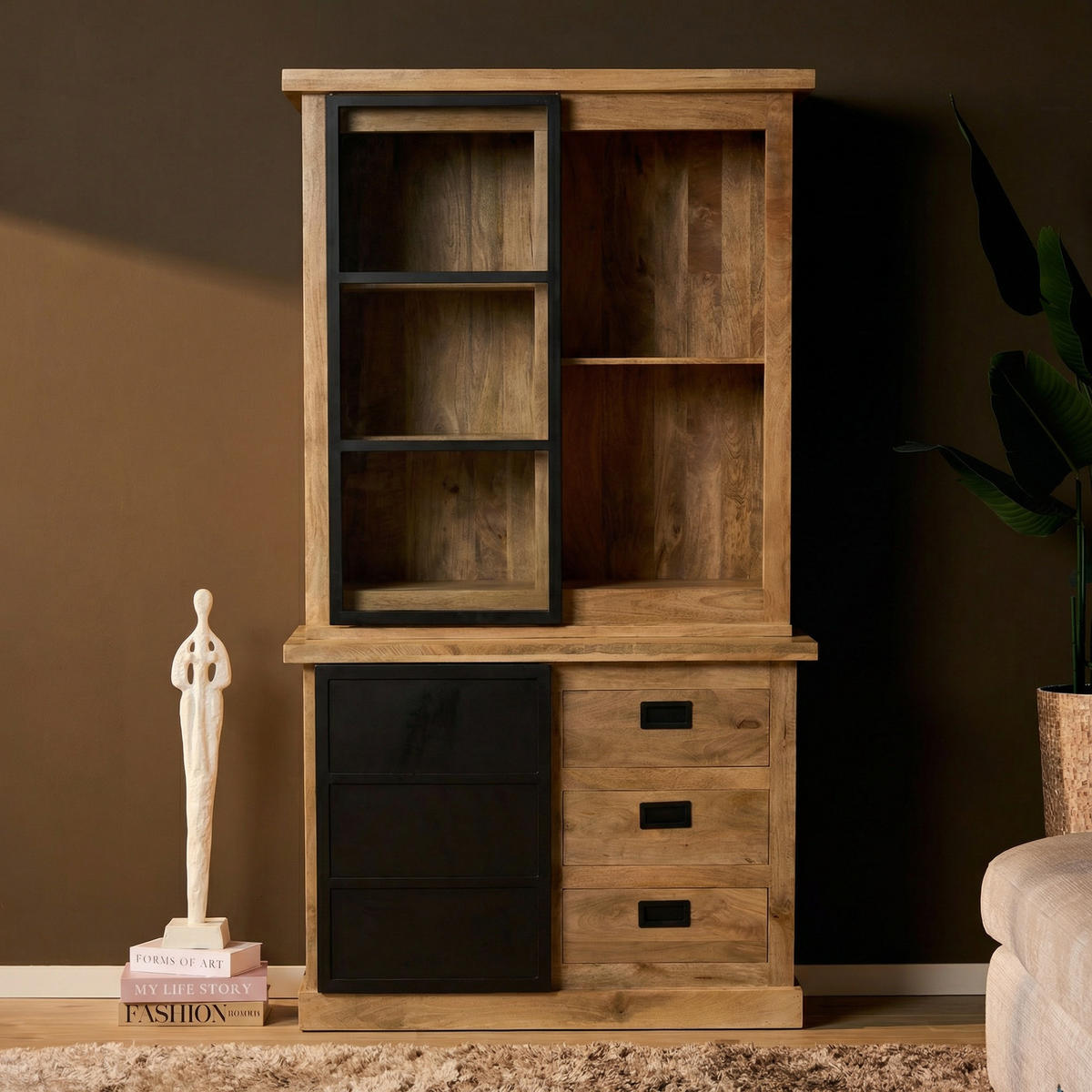 VITRINE Noa Braun 45/120/220 cm - Braun, Holz (120/220/45cm) - Starfurn