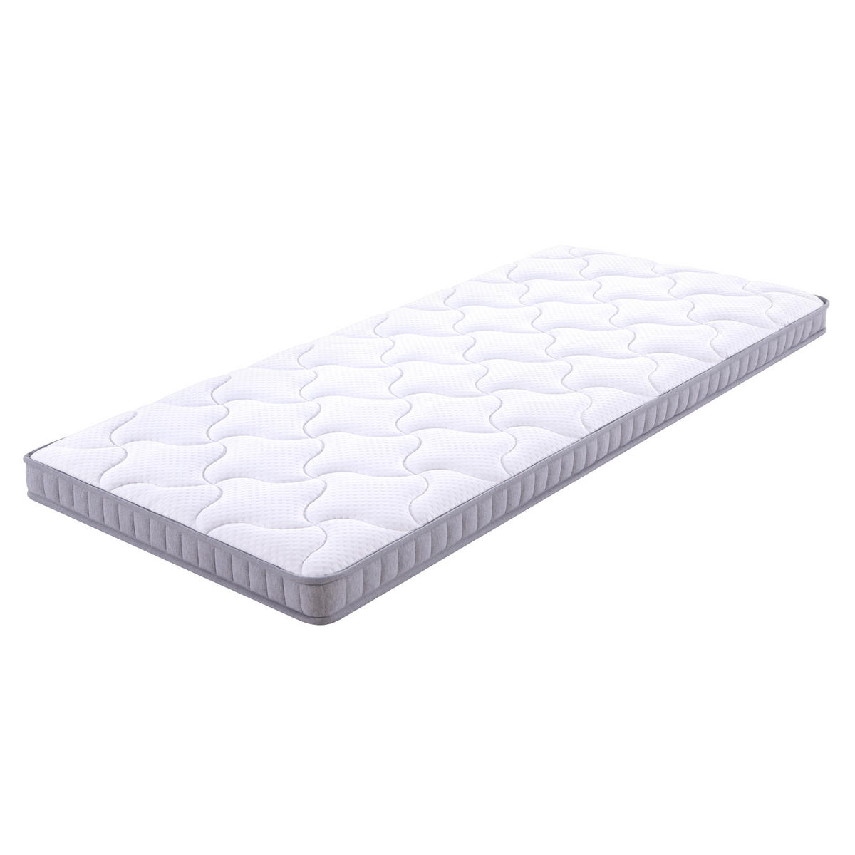 TASCHENFEDERKERNMATRATZE 90/200 cm Weiß, Härte H3 - Weiß, Textil (90/200cm) - Oxeza