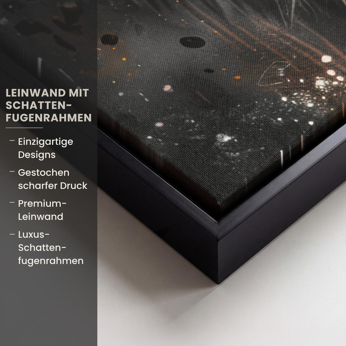 LEINWAND Bilder mit Rahmen - Tiger - Tiere - Porträt - Luxus - Schwarz - 70x50 - Braun, Textil (70/50cm) - MuchoWow