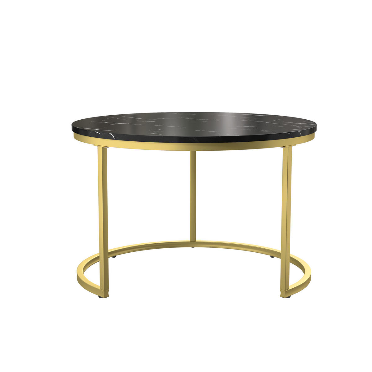 COUCHTISCH satz schwarz marmoroptik goldbeine elegant - Schwarz, Metall (70/70/45.5cm) - SHOPENTRA