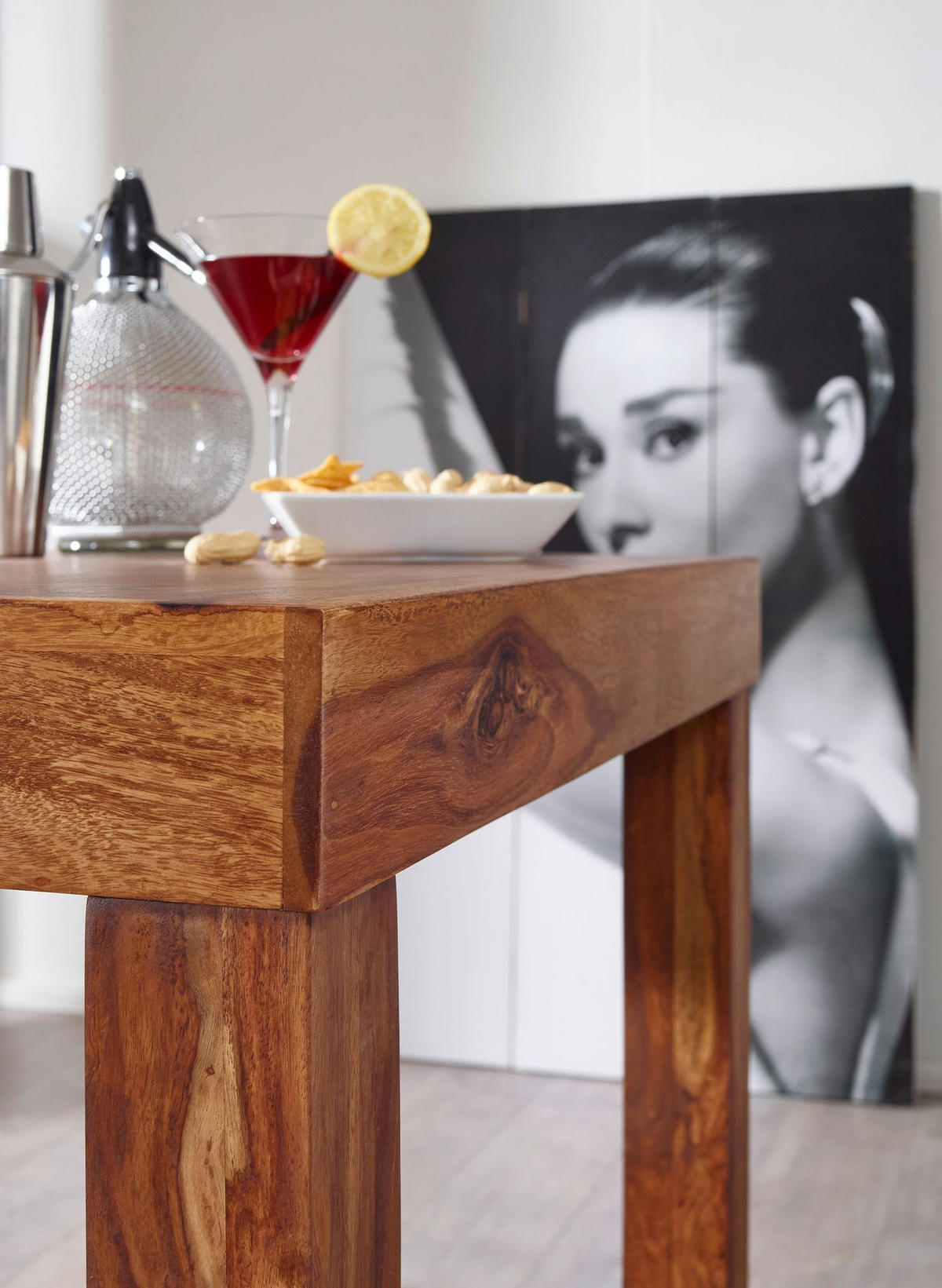 BARTISCH – Rustikal, Massivholz, stabile Konstruktion, individuelles Design - Braun, Holz (80/110/80cm) - KADIMA DESIGN