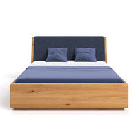 MASSIVHOLZBETT Aura Tilt aus Eiche mit Bettkasten 180x220 cm, Storm 77 (Blau) - Eichefarben/Braun, Holz (180/220cm) - Danzz