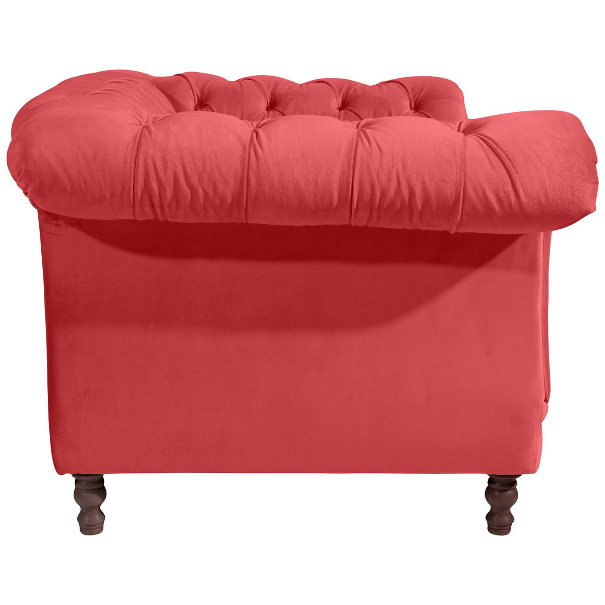 CHESTERFIELD Sessel Kaylin Samtvelours rot - Rot, Kunststoff (100/80/167cm) - 58aufmkessel
