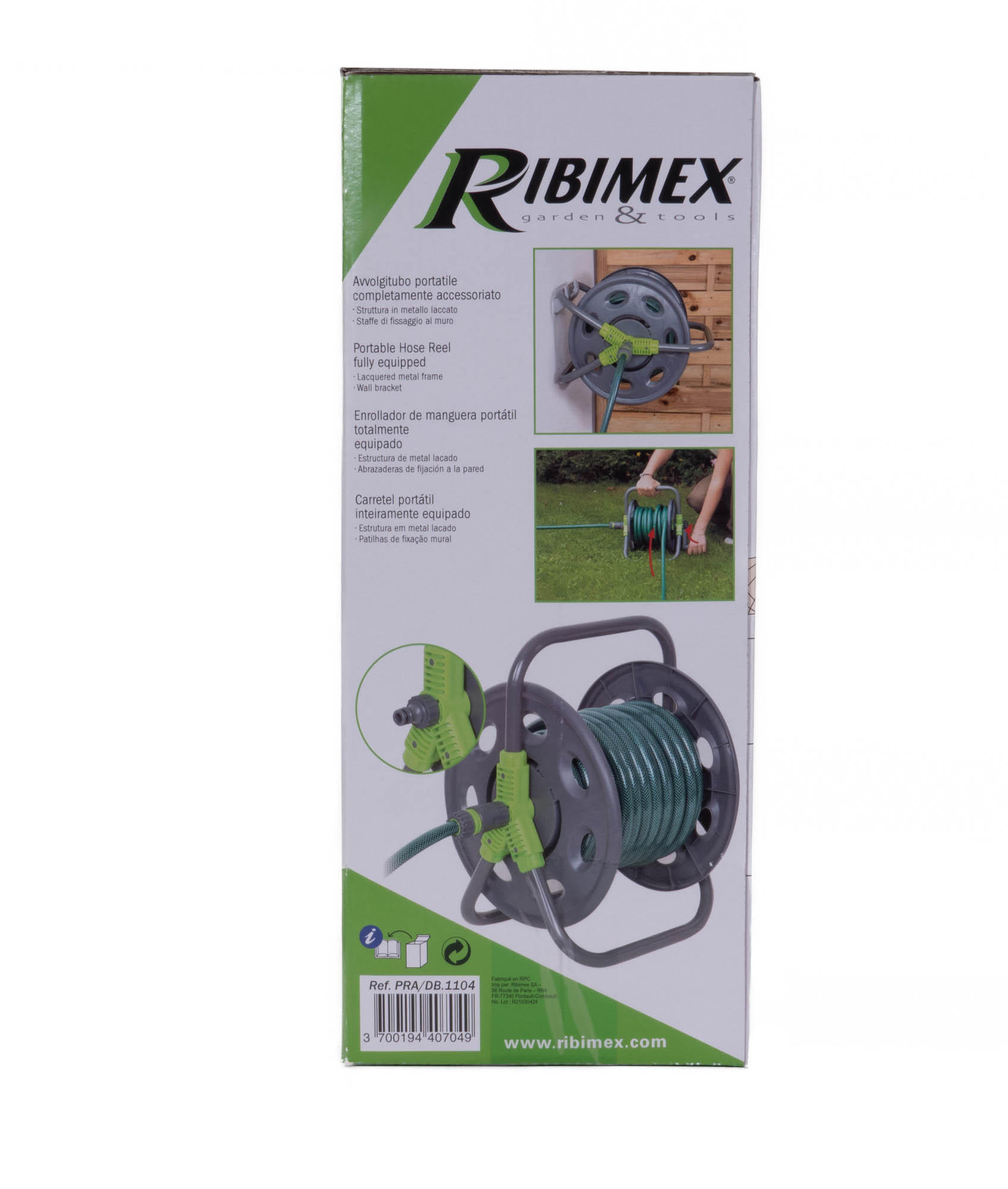GARTENSCHLAUCHTROMMEL Ribimex - Grau, Kunststoff (15/36.5/36.5cm)