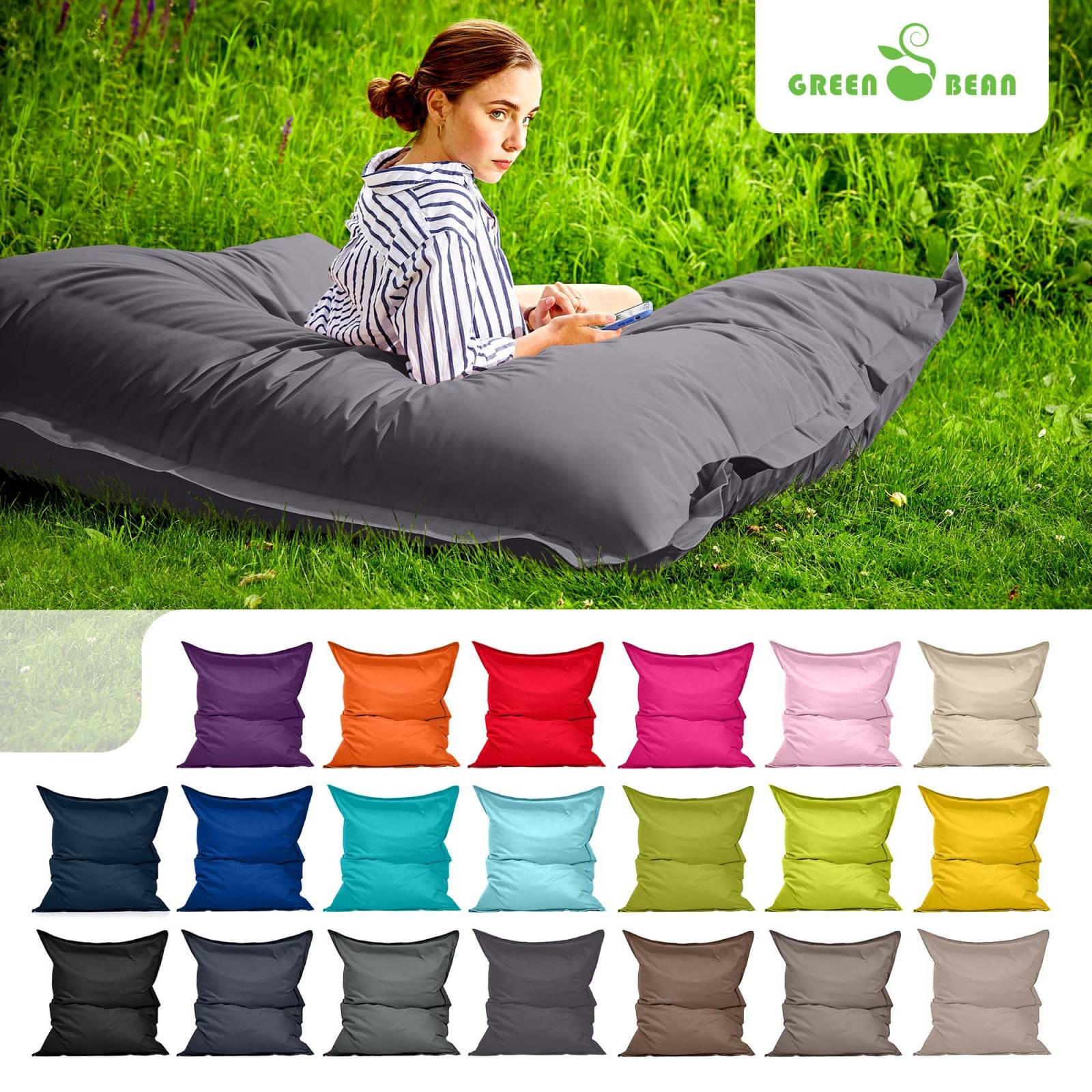 RIESEN-SITZSACK "Square" 120x160cm 270 L - Anthrazit, Textil (120/25/160cm) - Green Bean