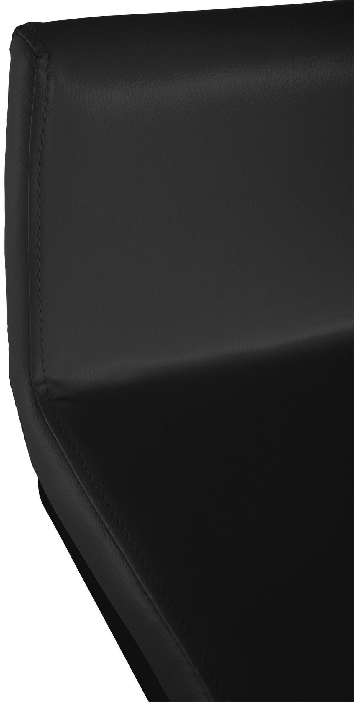 BARHOCKER Lederlook Schwarz - Schwarz, Textil/Metall (40/96/50cm) - CLP