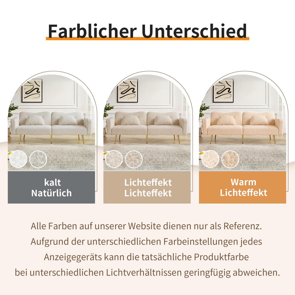 SOFABETT Zweisitzer Wollmisch-Bezug mit verstellbarer Rückenlehne Beige 175/79/82 cm - Beige, Textil (79/82/175cm) - Redom