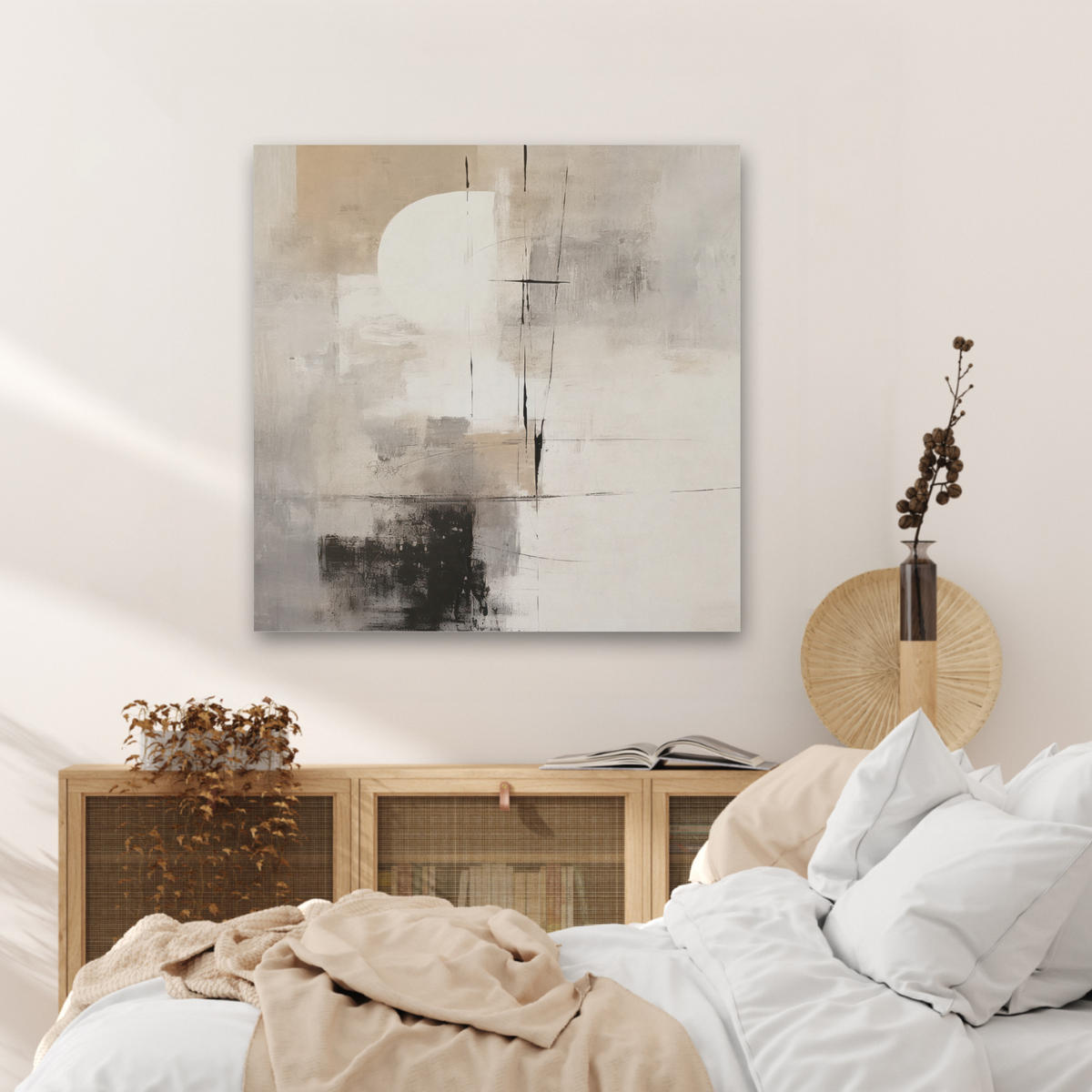 AKUSTIKBILD Abstrakt - Kunst - Grau Akustikpaneele 80x80 cm - Hellgrau, Kunststoff (80/80/0.9cm) - MuchoWow