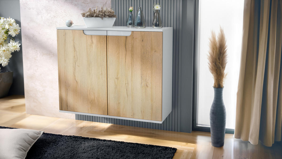 KOMMODE Sylt Eiche Natur - Eichefarben, Holzwerkstoff (92.5/73.5/35cm) - Vladon