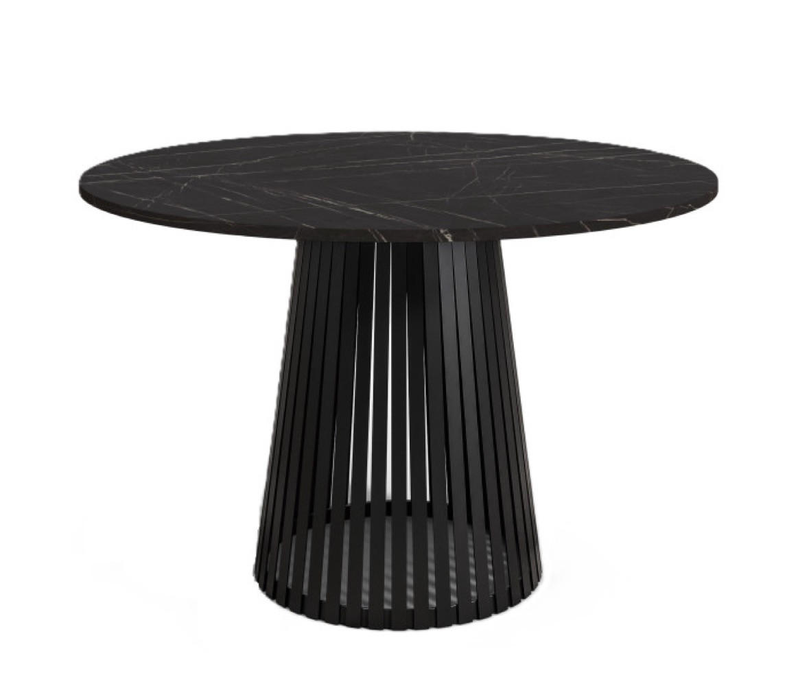TISCH Dunkel Marmor VIV Rund 100 cm - Schwarz, Holzwerkstoff (100/100/76cm) - Sepro Meble