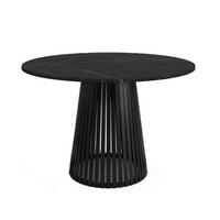 TISCH Dunkel Marmor VIV Rund 100 cm - Schwarz, Holzwerkstoff (100/100/76cm) - Sepro Meble
