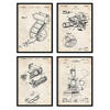 POSTER Set mit 4 Musikinstrument Patent A4 Schwarzer Rahmen - Schwarz, Papier (29.7/3cm) - Nacnic