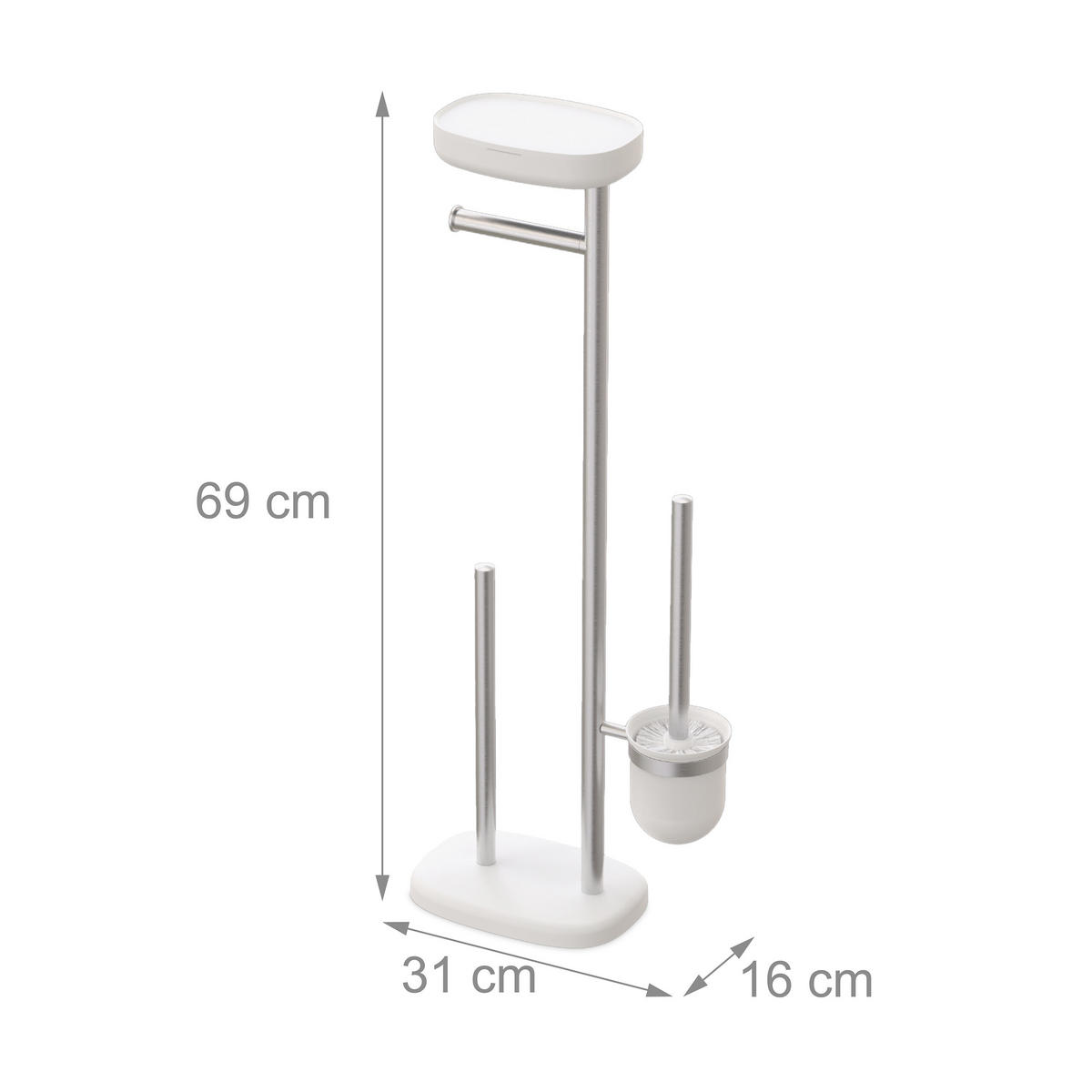 WC-GARNITUR - Multicolor, Kunststoff/Metall (31/69/16cm) - Relaxdays