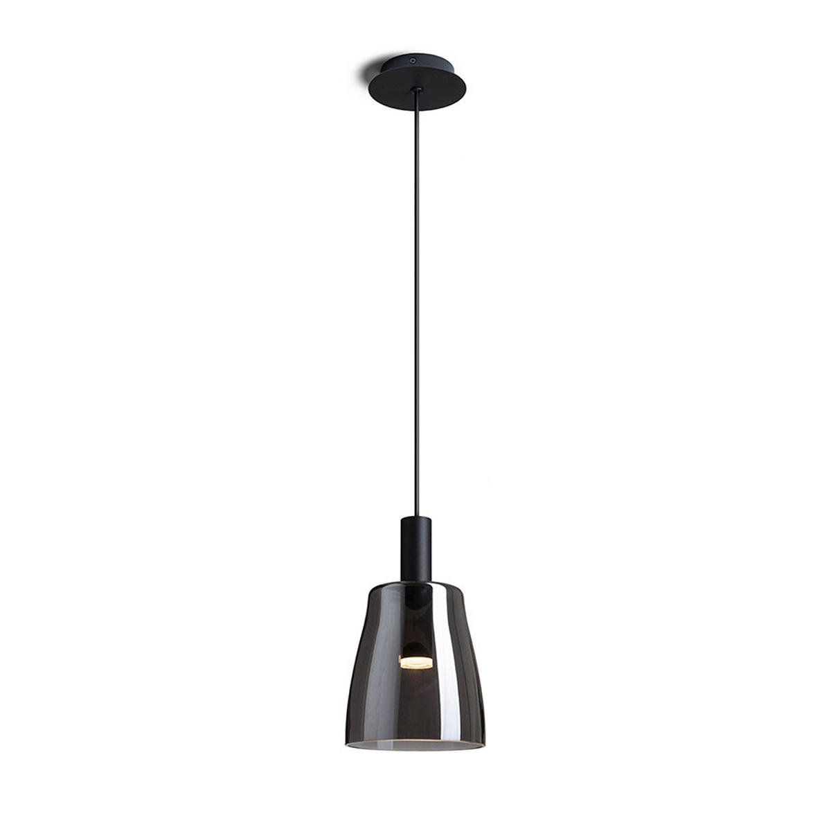 PENDELLEUCHTE BELLINI M LED Schwarz 5 W - Schwarz, Metall (30/30/120cm) - Rendl