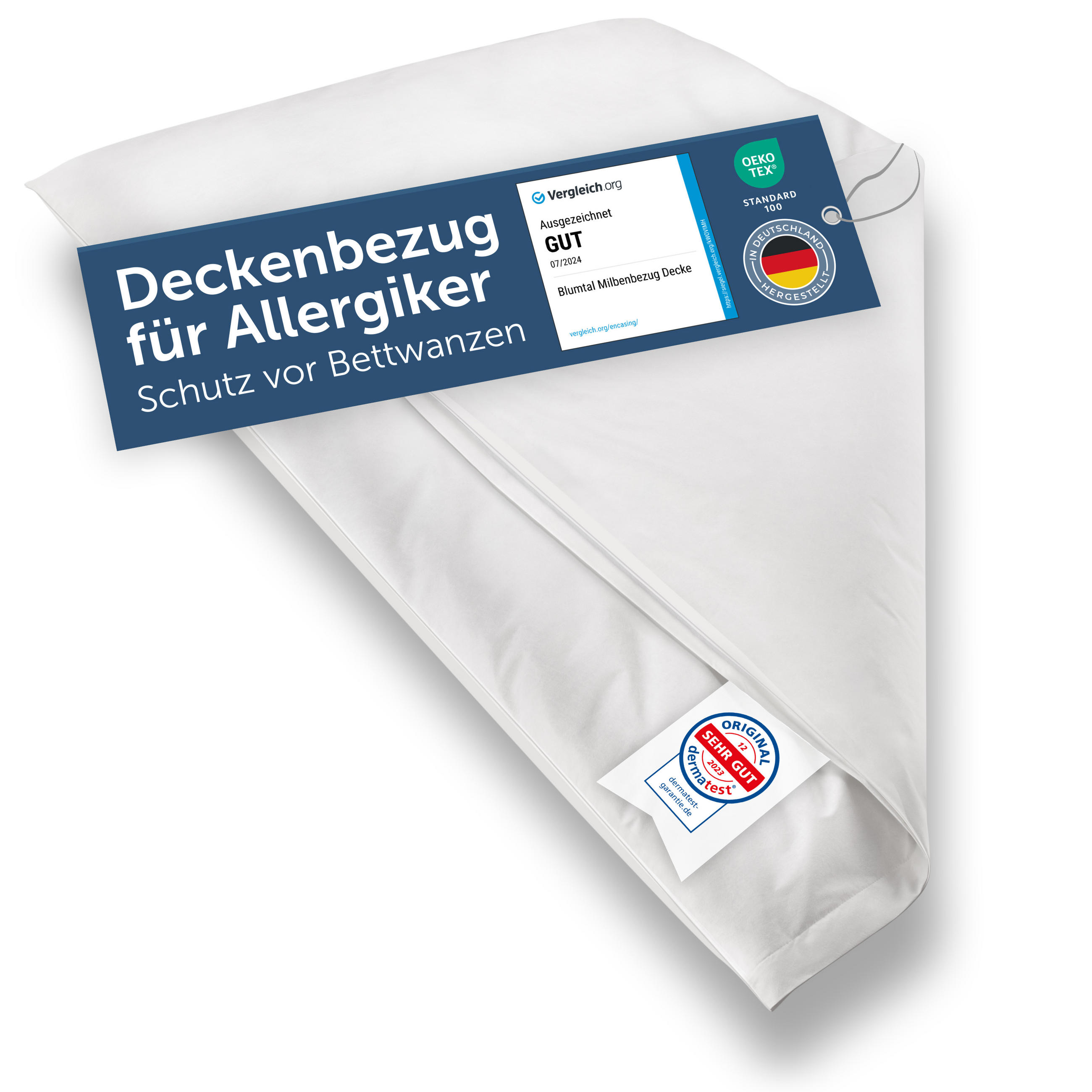 MILBENBEZUG-DECKE Ronja 135/200cm - Weiß, Textil (200/135cm) - Blumtal