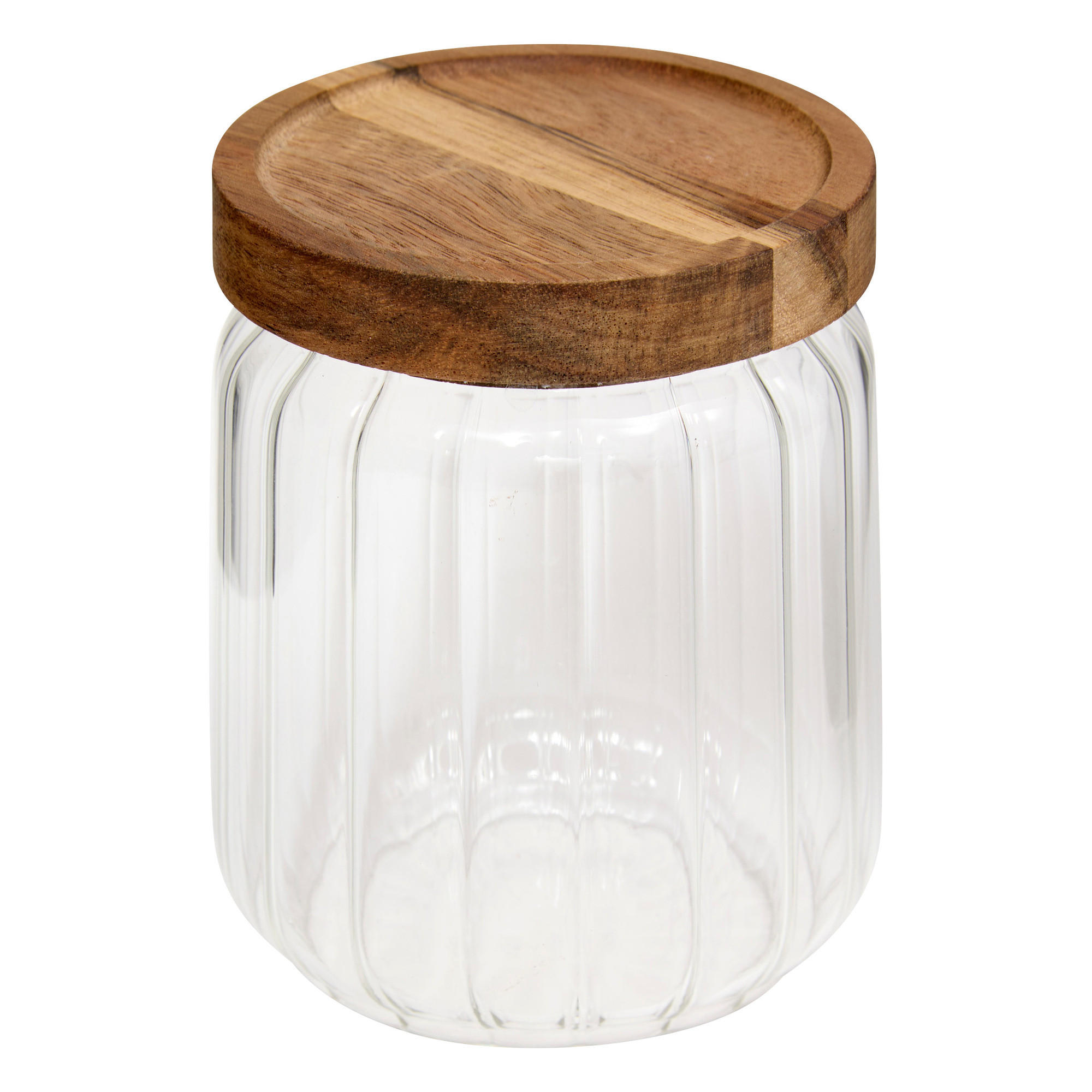 VORRATSDOSE aus Glas mit Holzdeckel Harmony 9/9/12,3 cm - Transparent, Glas (9/12.3/9cm) - 5five Simply Smart