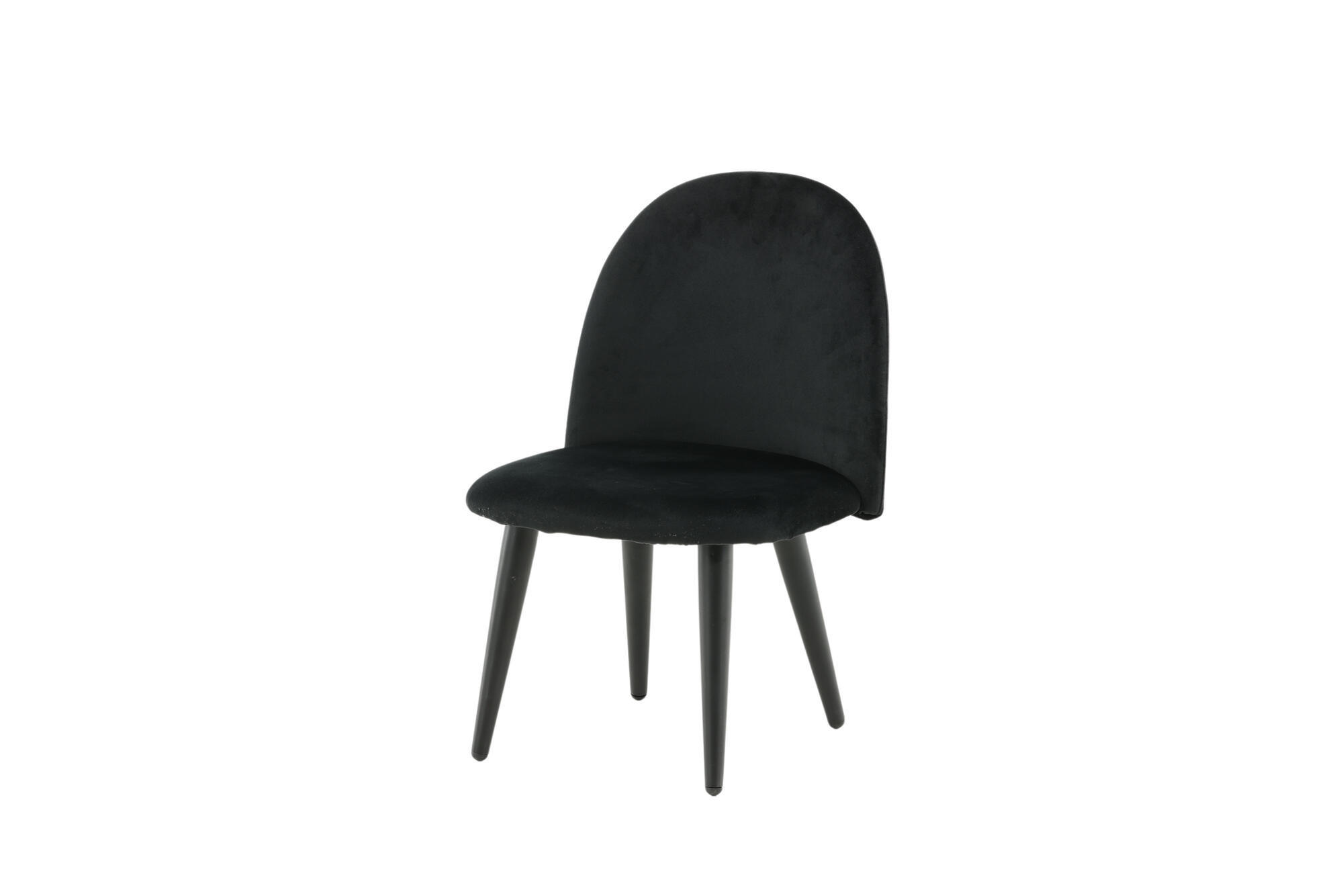 KINDERZIMMERSTUHL VELVET Schwarz 40x42x61 cm - Schwarz, Textil (40/61/42cm) - FURNLUX
