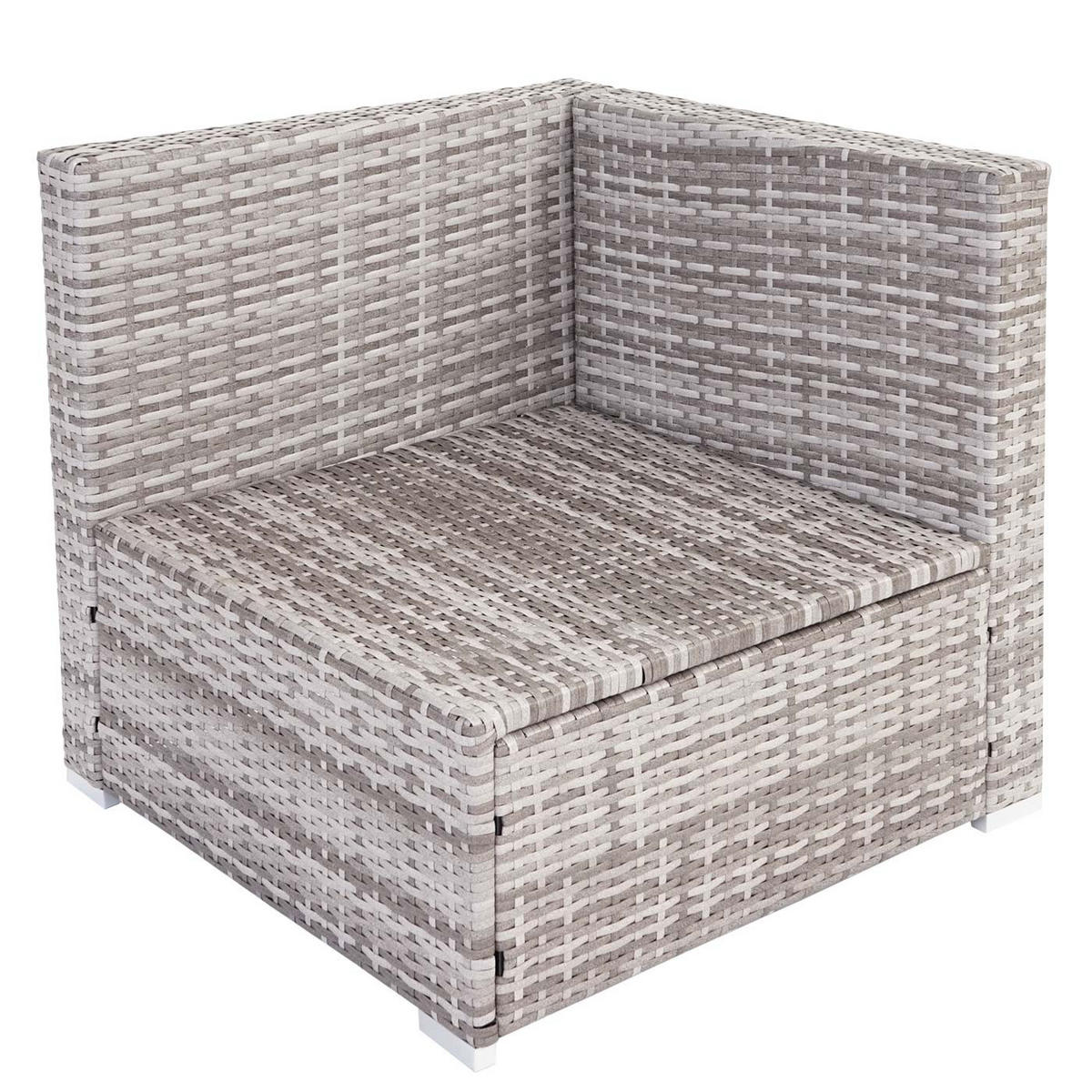 GARTENGARNITUR Lounge-Set Grau Kissen Creme - Grau, Metall - PROREGAL
