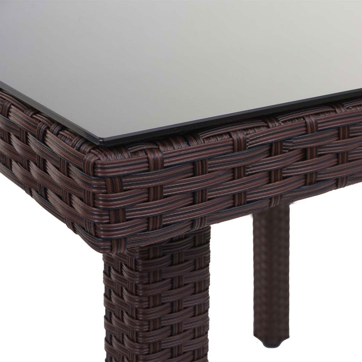 GARTENTISCH Mattis aus Poly-Rattan HxBxT 74,5x80x80cm Braun - Braun, Kunststoff (80/80/74.5cm) - PROREGAL