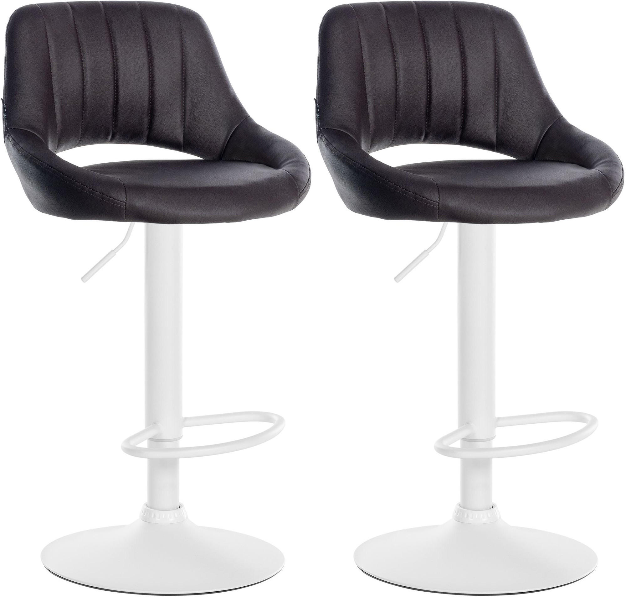 BARHOCKER 2er Set Lederlook braun - Braun, Textil (47/85/48cm) - CLP