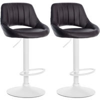 BARHOCKER 2er Set Lederlook braun - Braun, Textil (47/85/48cm) - CLP