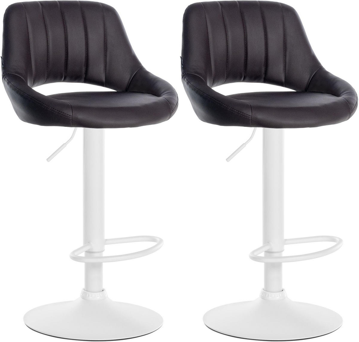 BARHOCKER 2er Set Lederlook braun - Braun, Textil (47/85/48cm) - CLP