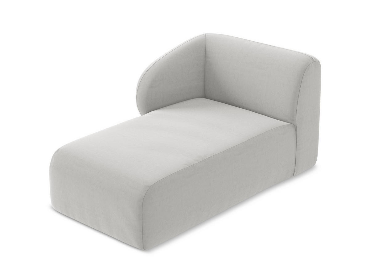 SOFAELEMENT Links Samt Stoff Grau - Silberfarben/Schwarz, Holzwerkstoff/Kunststoff (91/75/166cm) - Makamii