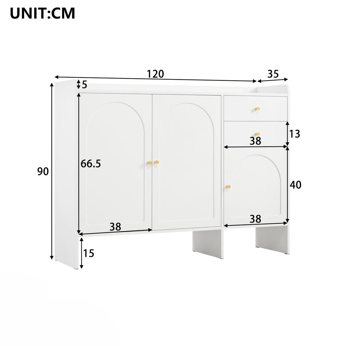 SCHUHSCHRANK 120/35/90 cm weiß aus MDF/Spanplatte mit Schubladen - Weiß, Holzwerkstoff (120/90/35cm) - OKWISH