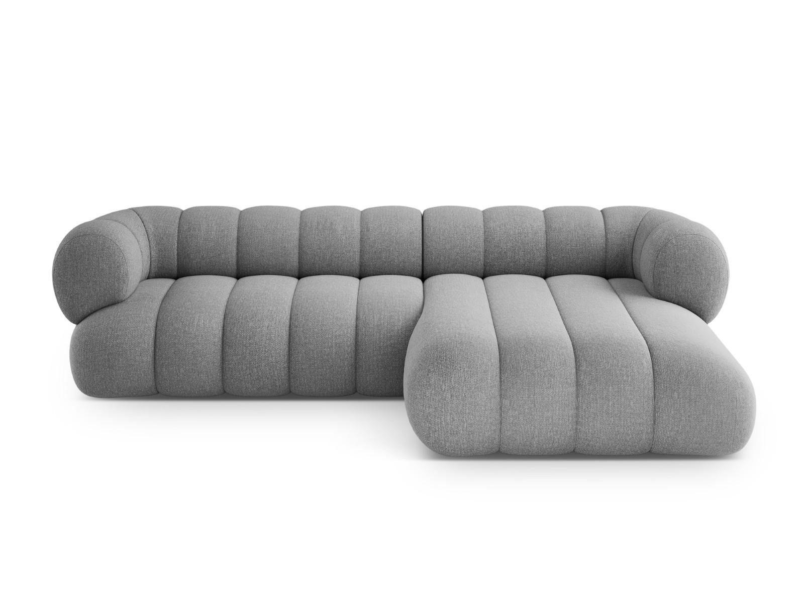 ECKSOFA Koge aus Chenille-Stoff hellgrau 5 Sitzplätze - Hellgrau, Textil (165/270cm) - Cosmopolitan Design