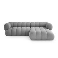 ECKSOFA Koge aus Chenille-Stoff hellgrau 5 Sitzplätze - Hellgrau, Textil (165/270cm) - Cosmopolitan Design