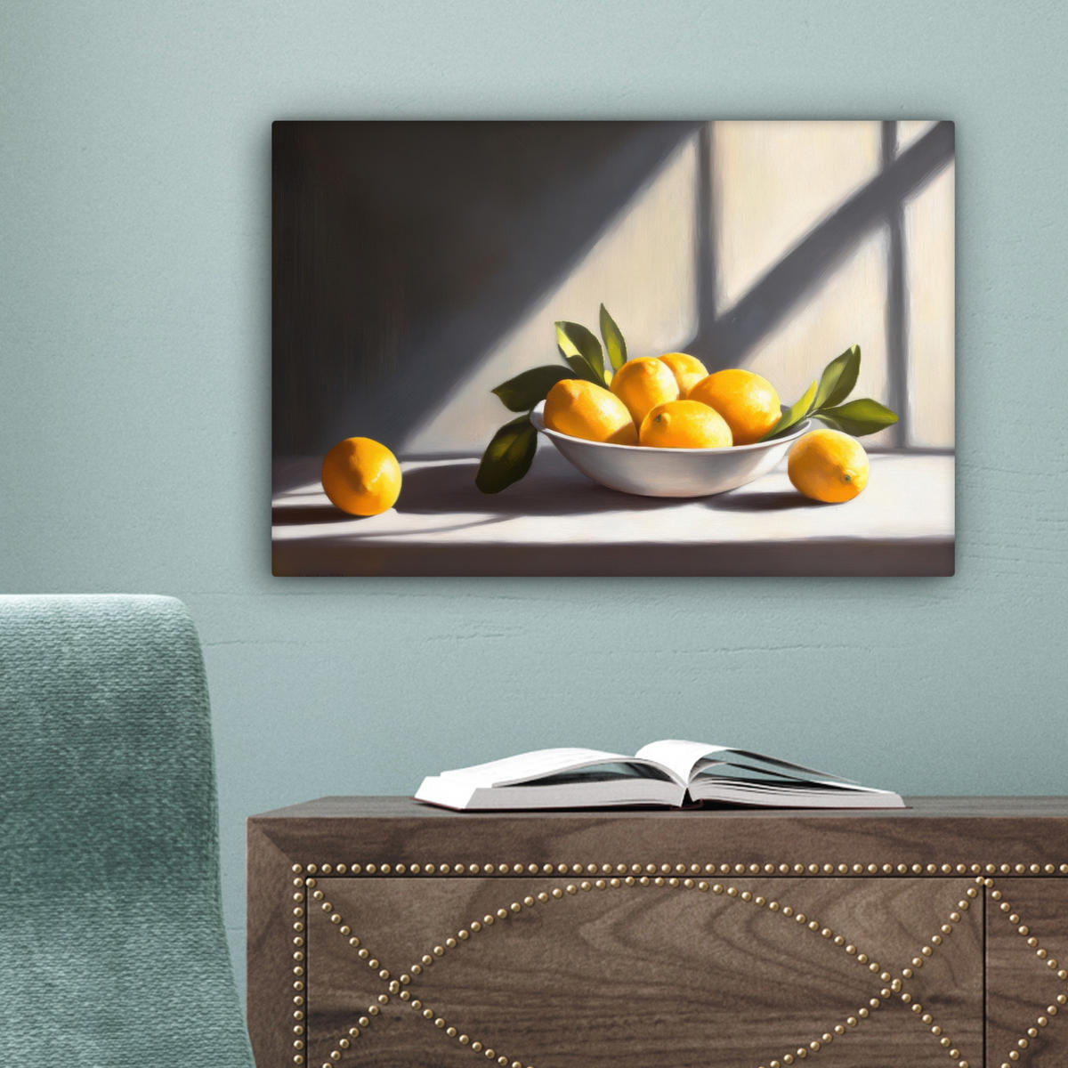 LEINWANDBILD Zitronen - Stilleben - Gelb Deko Schlafzimmer 30x20 cm - Gelb, Textil (30/20cm) - MuchoWow