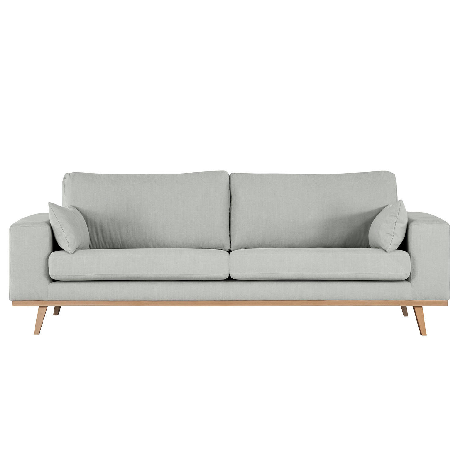 2-SITZER SOFA - Buchefarben/Grau, Textil (197/81/88cm) - home24