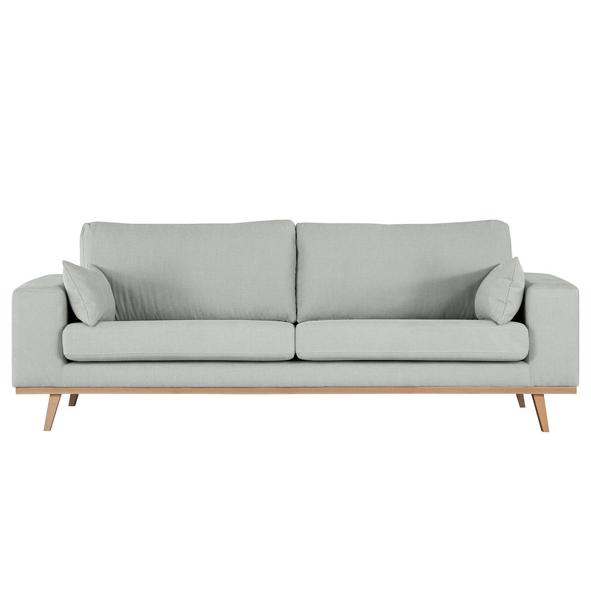 2-SITZER SOFA - Buchefarben/Grau, Textil (197/81/88cm) - home24