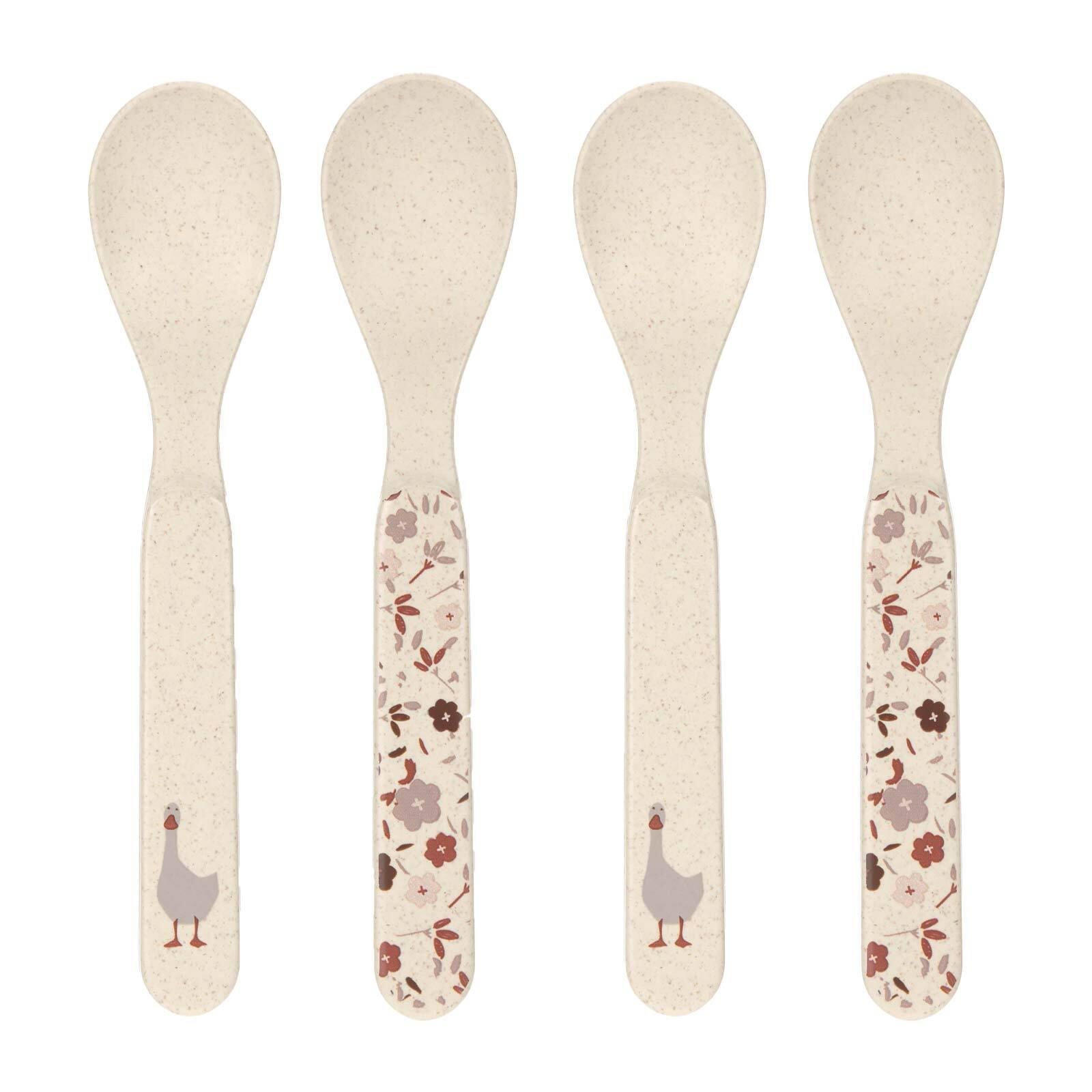 KINDERLÖFFEL Tiny Farmer Schaf natur 13,5 4er Set - Beige/Weiß, Kunststoff/Metall - Lässig