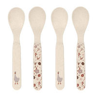 KINDERLÖFFEL Tiny Farmer Schaf natur 13,5 4er Set - Beige/Weiß, Kunststoff/Metall - Lässig