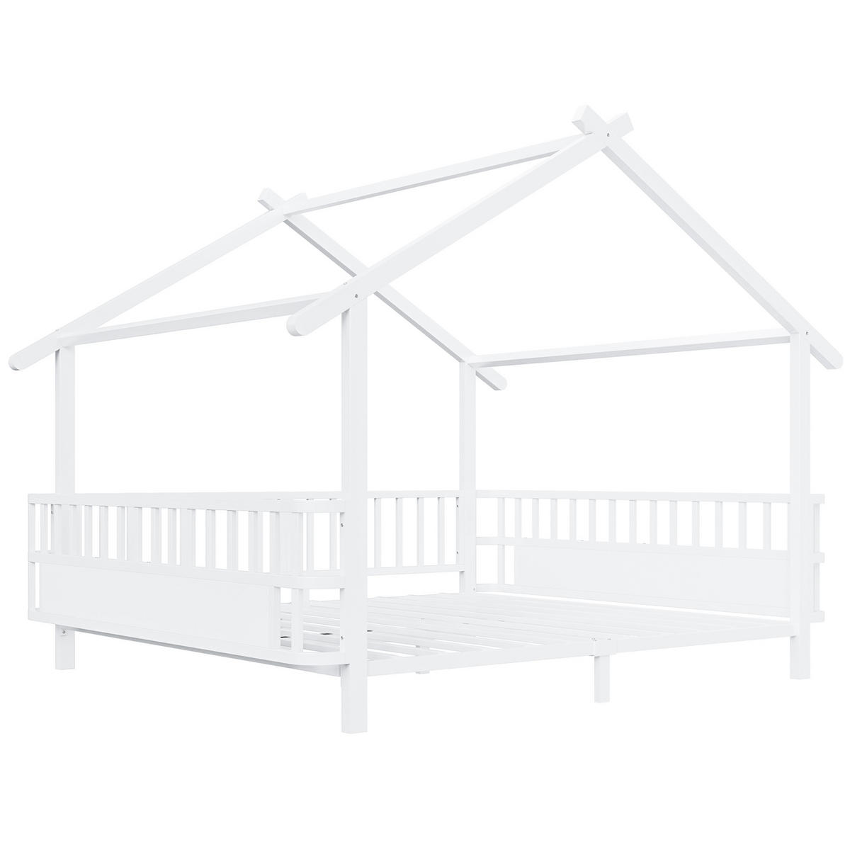 HAUSBETT 140x200 Metall Sicherheitsgitter Weiß - Weiß, Metall (140/200cm) - FLIEKS