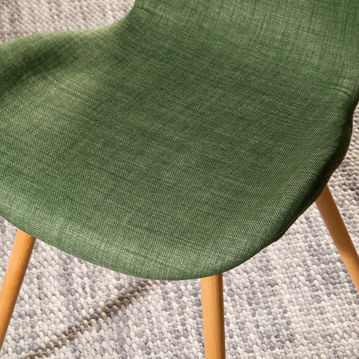 POLSTERSTUHL - Buchefarben/Olivgrün, Holz/Buchenholz (47/83/53cm) - home24